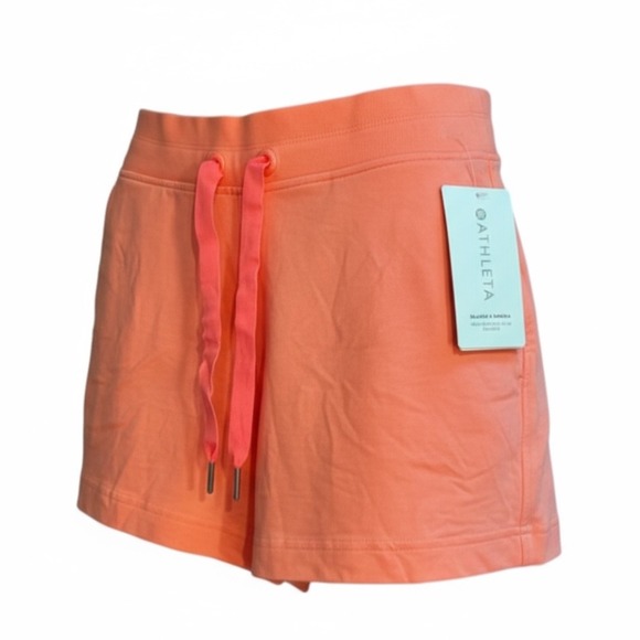 Athleta Shorts Womens Small Orange Balance 4 Inch Shortie Pockets Vaca Beach NEW - Picture 2 of 14